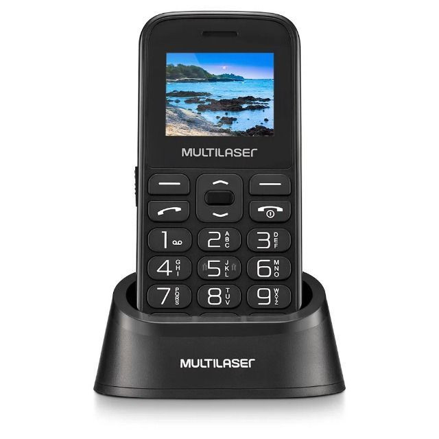 Celular Idoso Com Base Botão SOS Lanterna Dual Chip Bluetooth