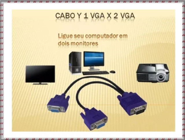 Duplicador de imagem VGA em Y para 2 monitores ou outros projetores de imagem - Foto 3