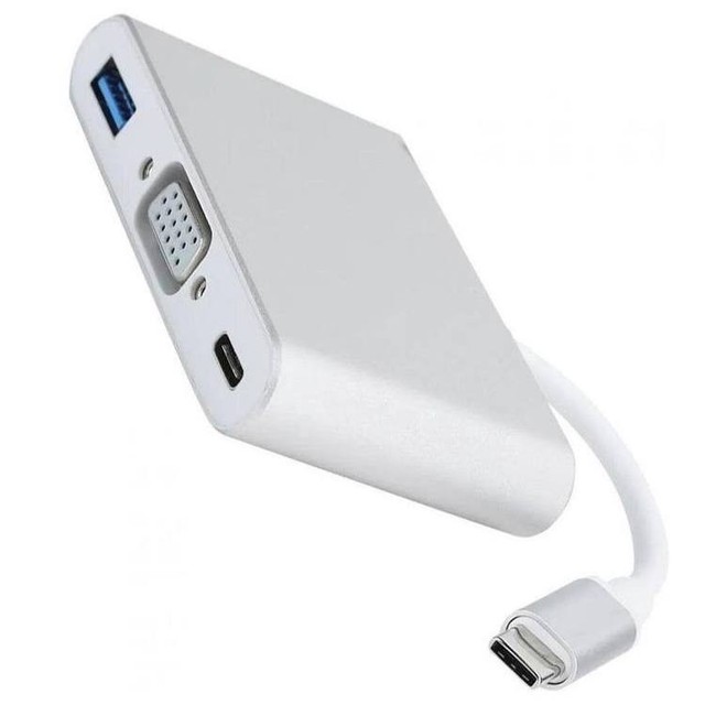 Cabo Adaptador Tipo C 3 em 1 Ubs-c VGA USB 3.0 LE-4119