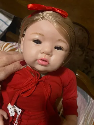 Boneca Bebê Reborn Realista Loira Cabelo Grande Sidnyl Presente Para  Criança Natal Aniversário