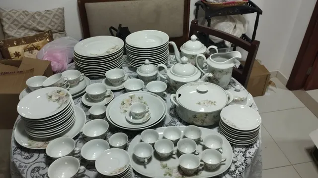 56 ideias de Jogo jantar/chá/café completo  jogo de chá porcelana, jogo de  jantar, louça vintage