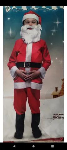 Fantasia Papai Noel Tamanho M veste 6 a 8 anos nova