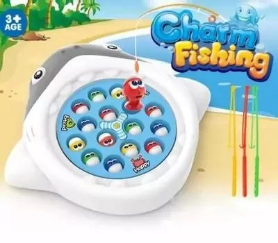 Brinquedo Jogo Pesca Peixe Grande Infantil Pescaria Maluca 24 peixes - BBR  Toys