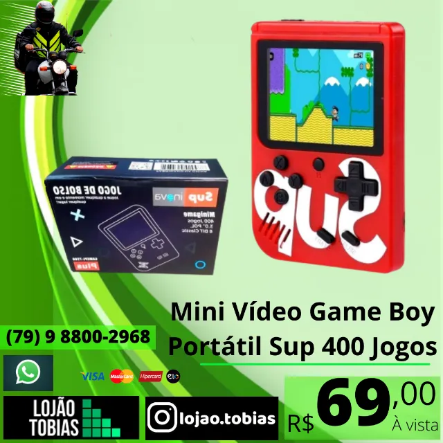 Mini Game portátil com 400 Jogos Antigos para toda família