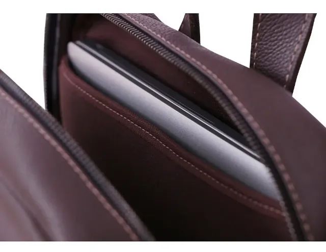 Mochila em couro 100% legítimo - super resistente, ideal para notebook até 15,6 - Foto 4