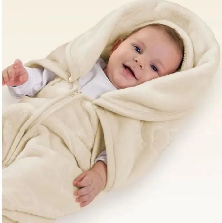 Manta / Saco de dormir para Bebê em Plush Bege - Foto 5
