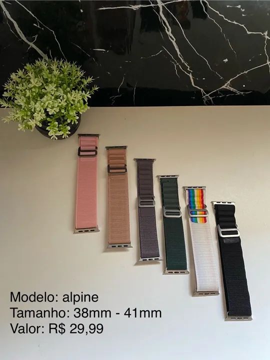 Pulseiras Nylon Tecido para Smartwatches 38mm-41mm e 42mm-49mm - Diversas Cores - Foto 3