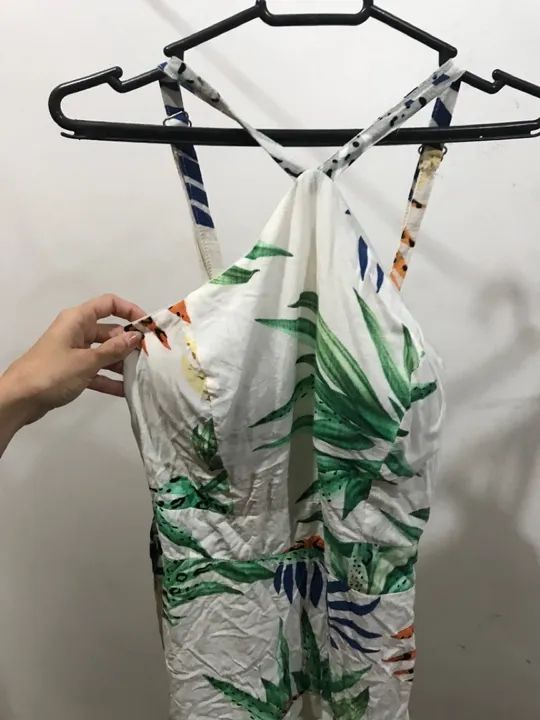 Vestido branco floral, alça com regulagem - Foto 2