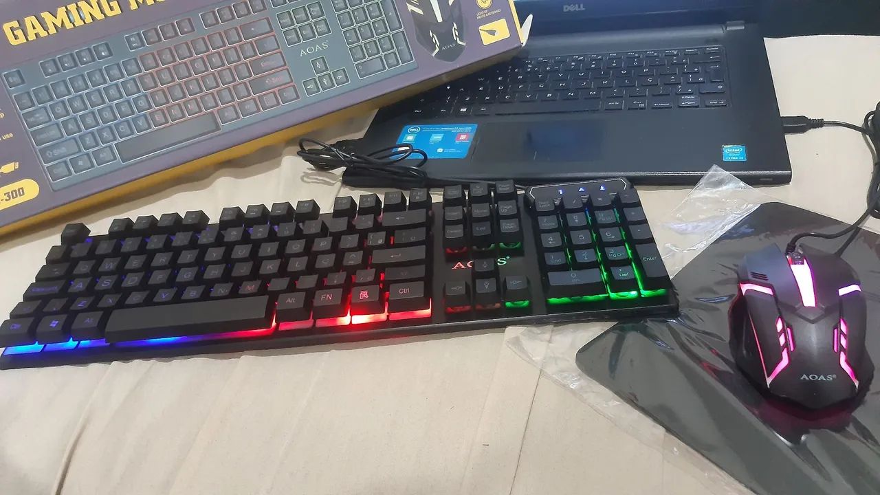 kit teclado e mouse gamer rgb - já é o menor preço