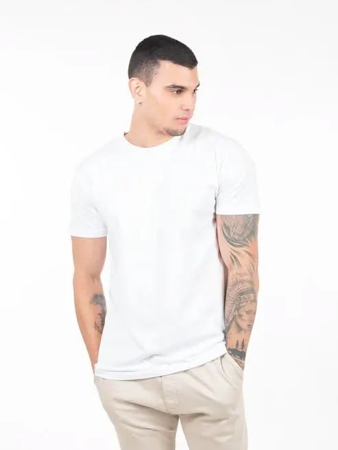 Camiseta masculina 100% algodão fio 30.1 - Foto 2