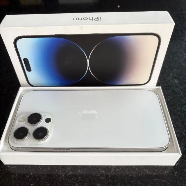 iPhone 14 Pro Max 128 GB Silver na Caixa - Celulares e Smartphones