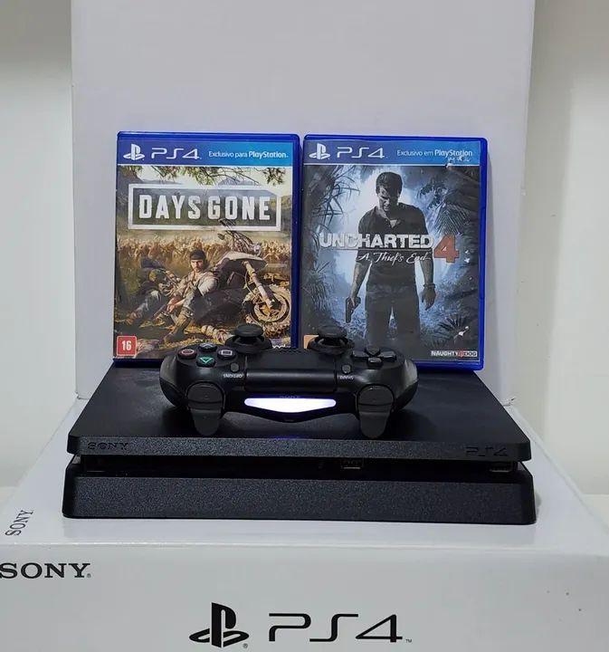 PS4 Slim 1TB c/ Garantia + Jogo.  Temos LOJA FÍSICA. Final de Semana de Ofertas!!