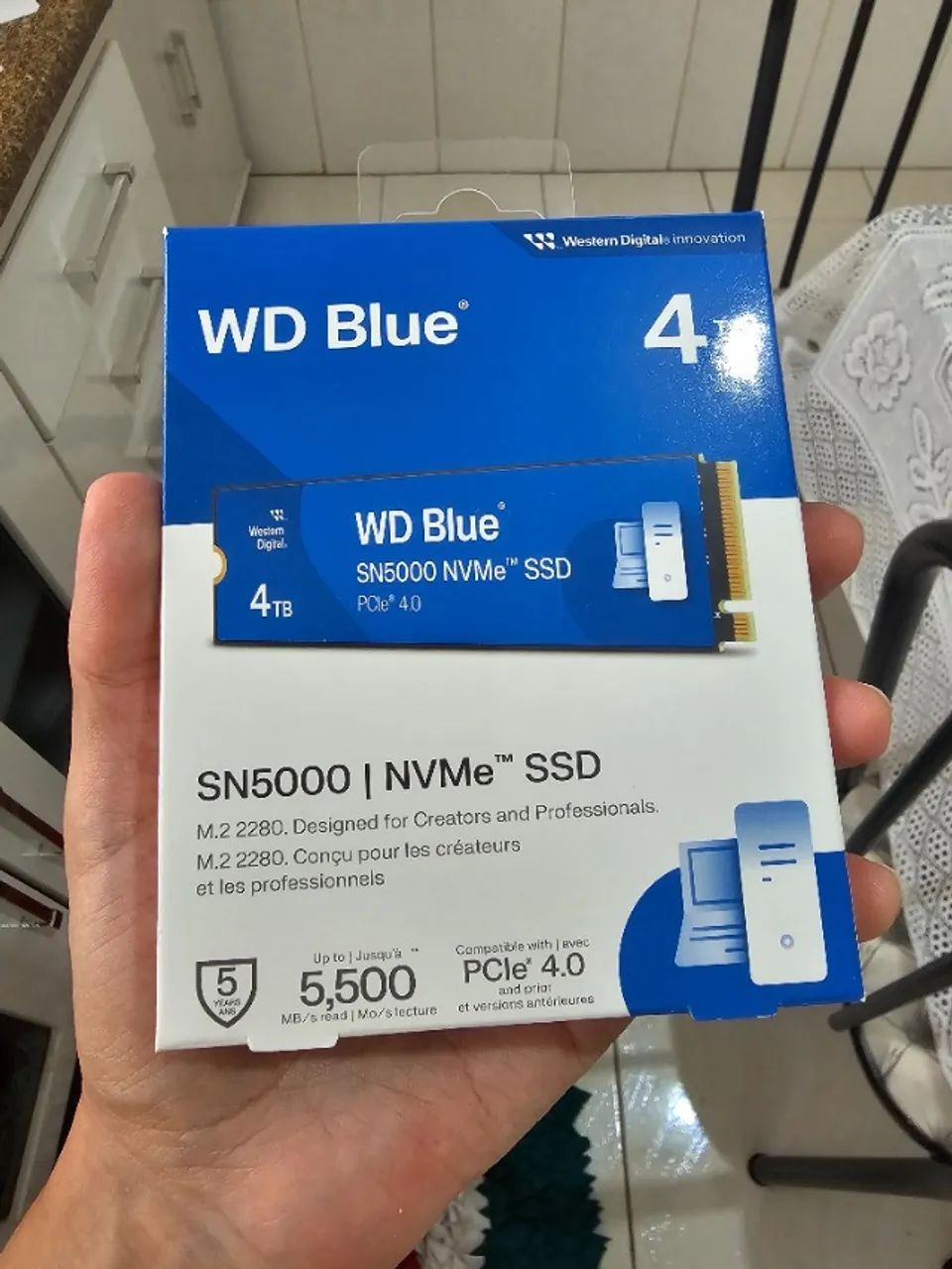SSD 4TB WD Blue SN5000 NVMe PCIe 4.0 M.2 2280 - Armazenamento