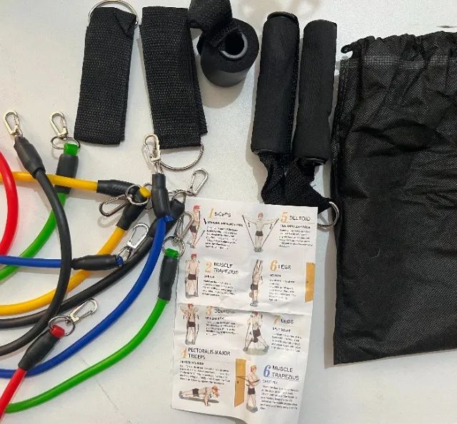Kit de elásticos extensores p/ exercícios
