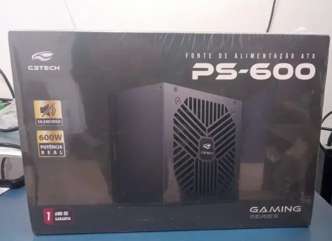 FONTE C3TECH GAMER 600W PS-600 NOVO LACRADO FRETE GRÁTIS PARA MACEIÓ