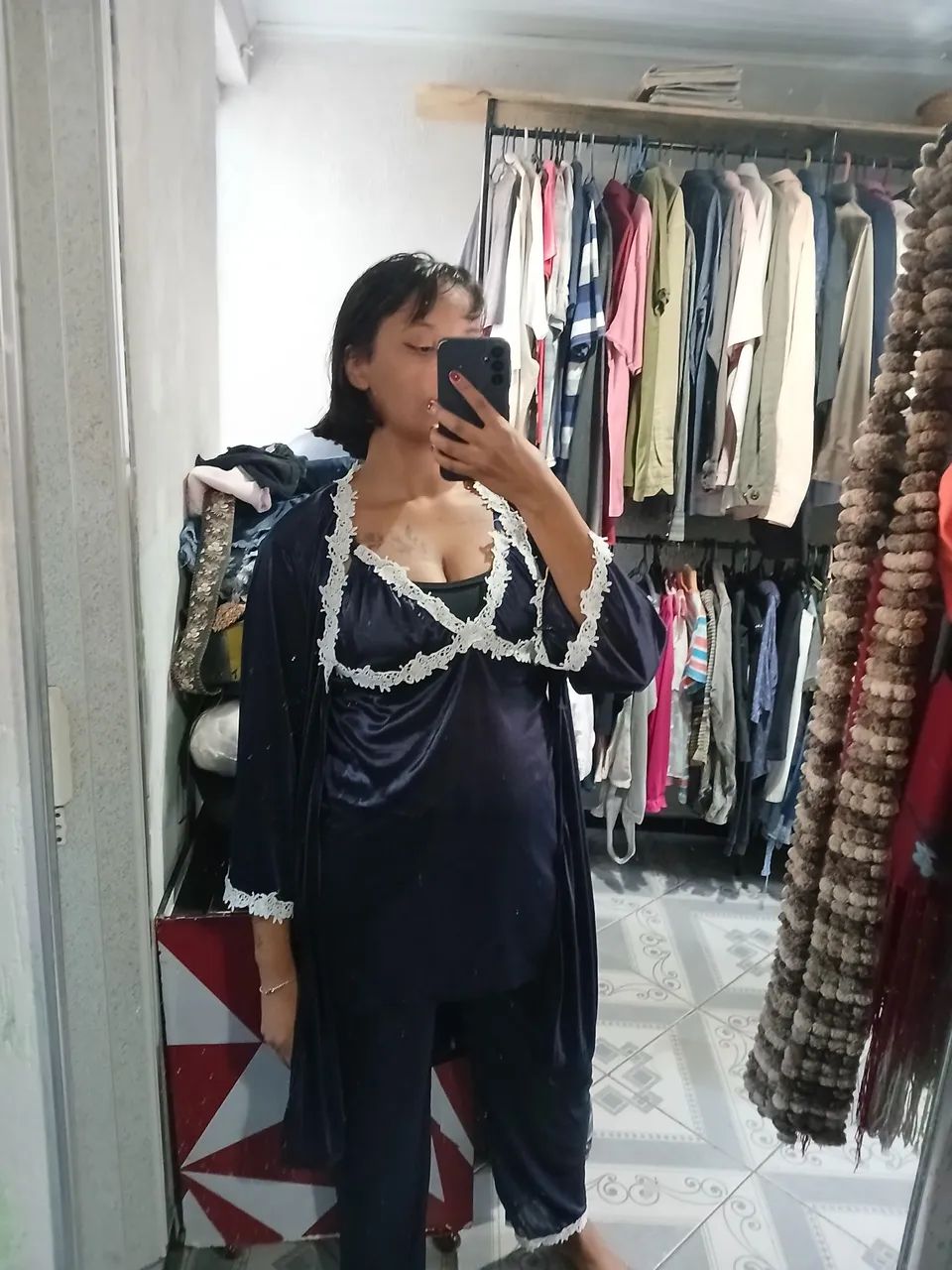Pijama e Robe de Dormir 4 Peças - Foto 2