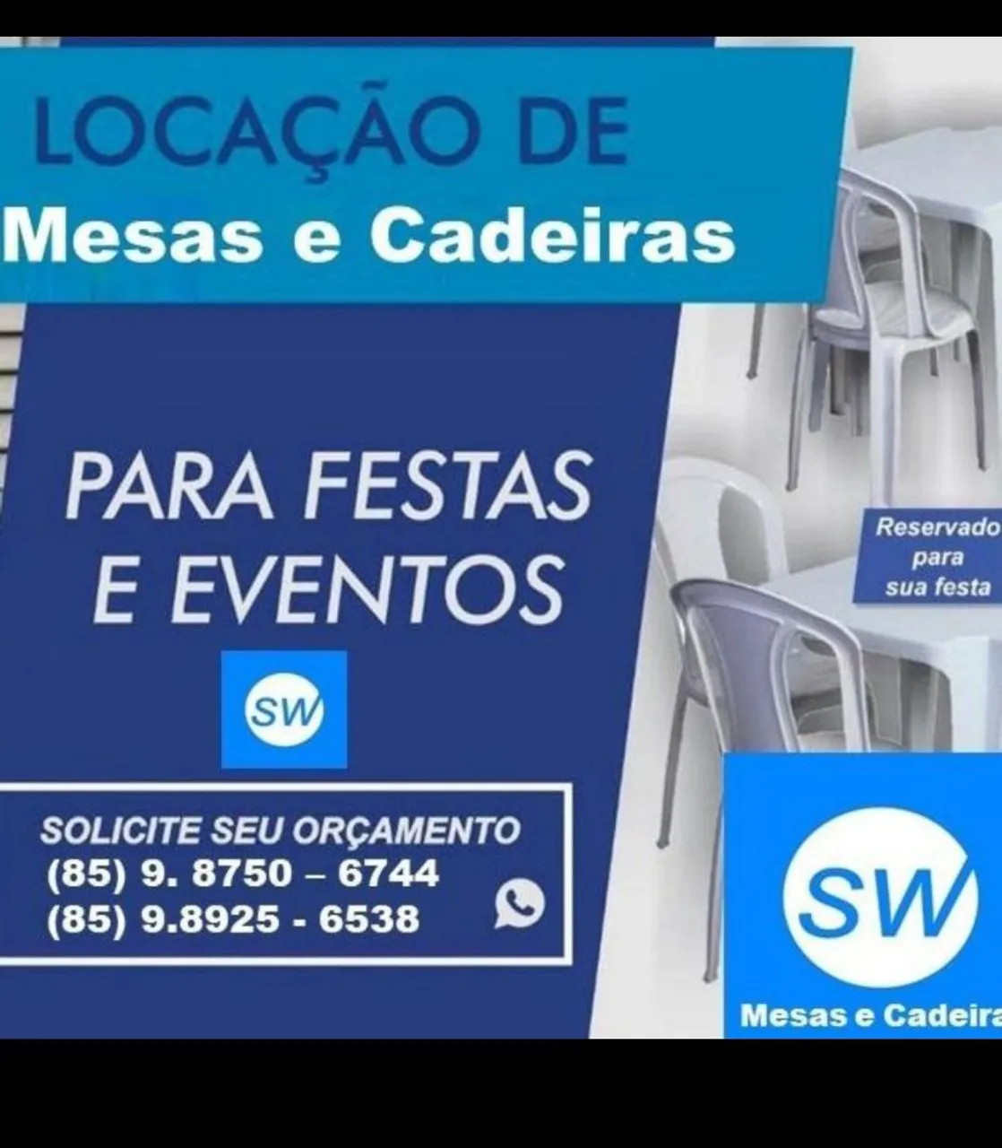 Aluguel de mesas e cadeiras