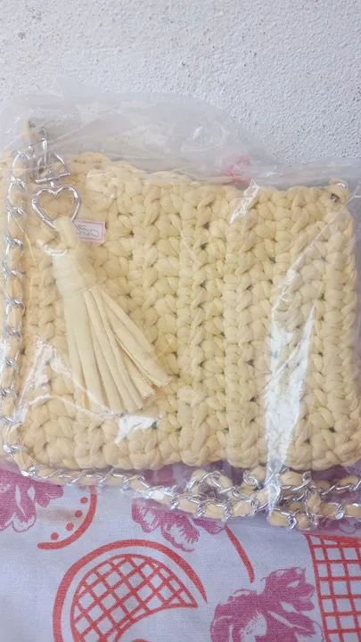 Bolsa de Ombro Crochê Vermelha - Foto 5