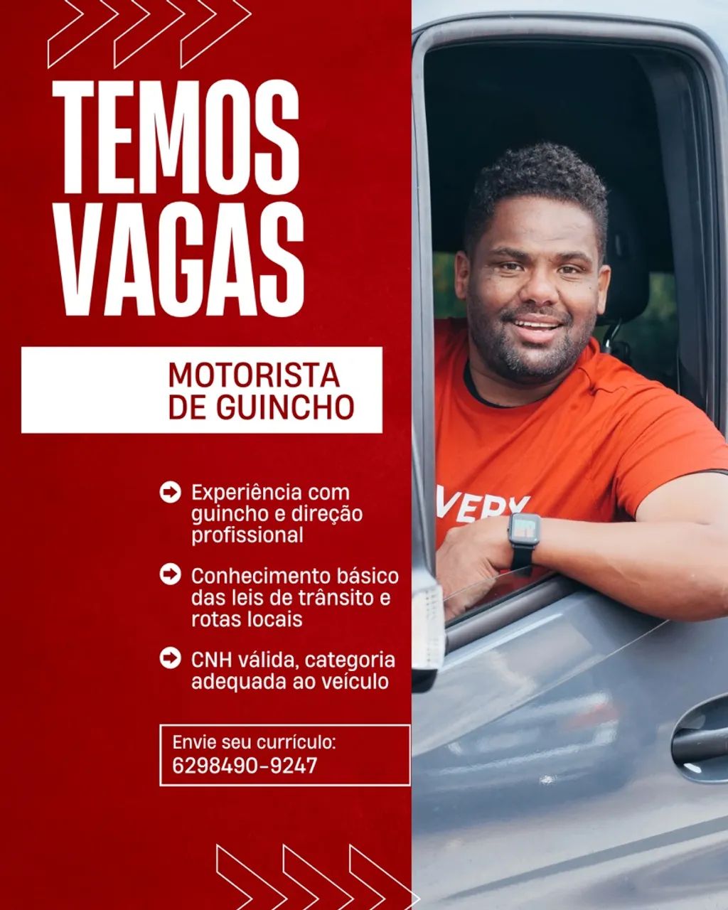 VAGA PARA MOTORISTA DE GUINCHO 