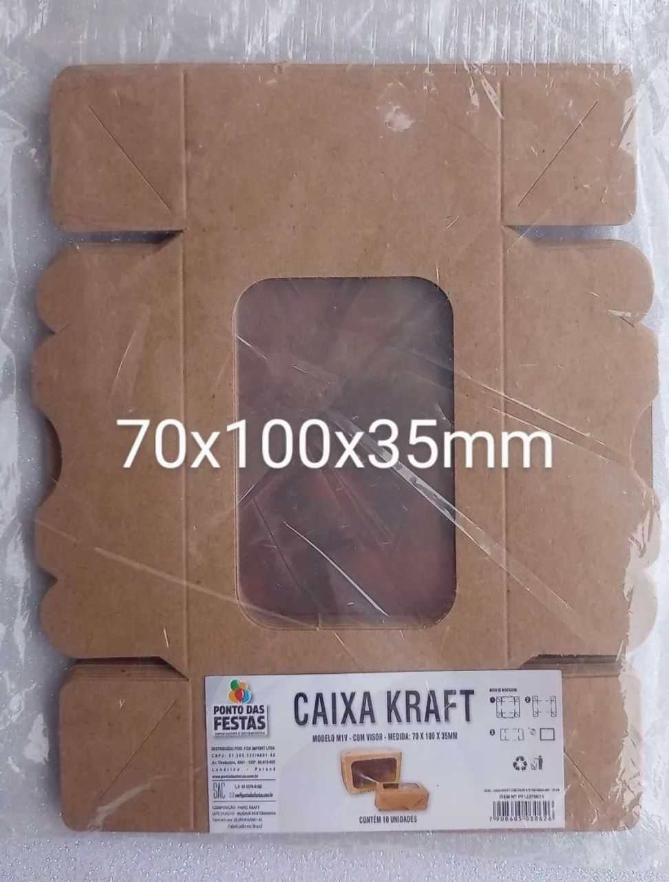 Caixa Kraft com visor. - Foto 2
