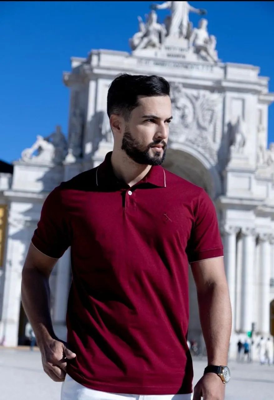 Camiseta Polo Vermelha - Foto 2