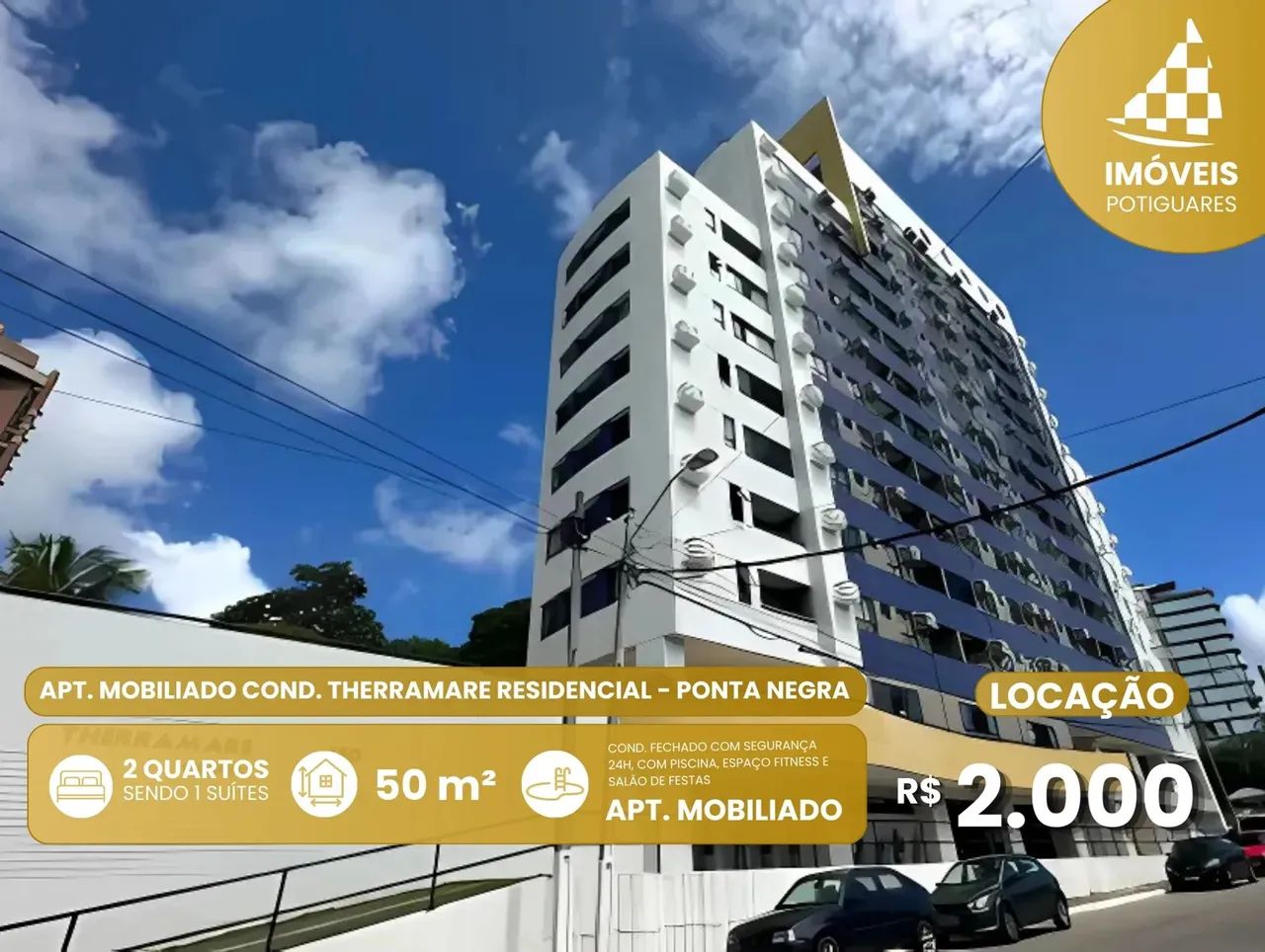 Imóvel para aluguel possui 50 metros quadrados com 2 quartos em Ponta Negra - Natal - RN