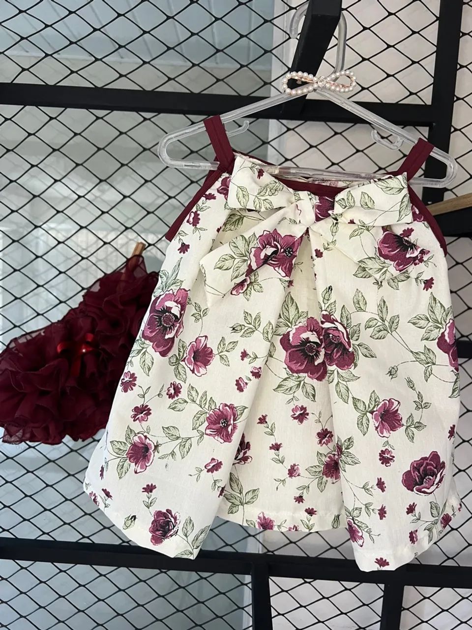Conjunto bebê menina calcinha bunda rica e blusinha infantil com laço