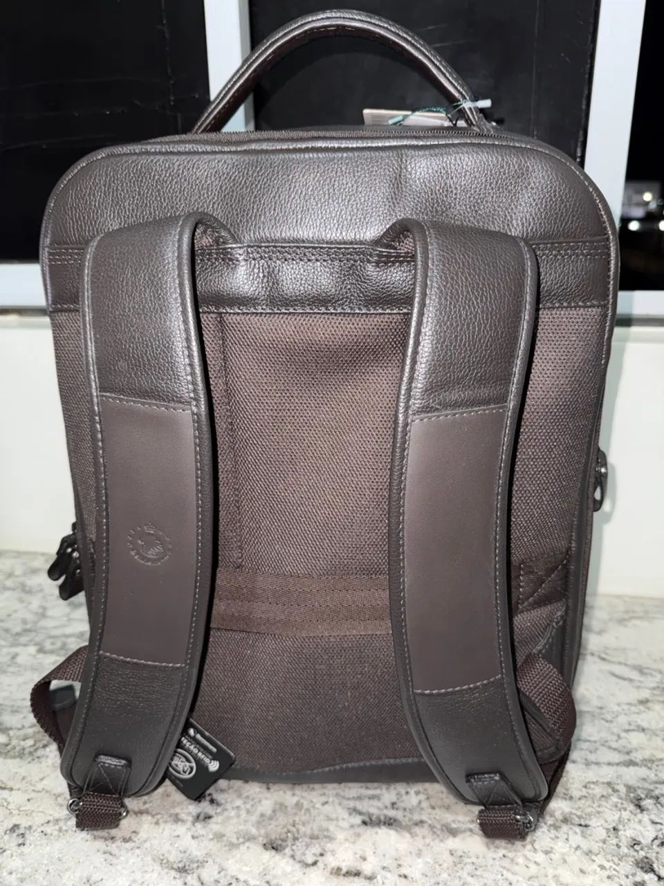 Mochila de Couro Marrom - Foto 2