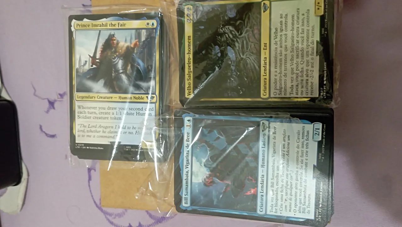 Kit inicial magic senhor dos anéis + lote grande de cartas de Magic.64276690206082121