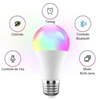 Lâmpada Inteligente 9W Rgb Smart Life Tuya Para Alexa E Google Assistante - Foto 2