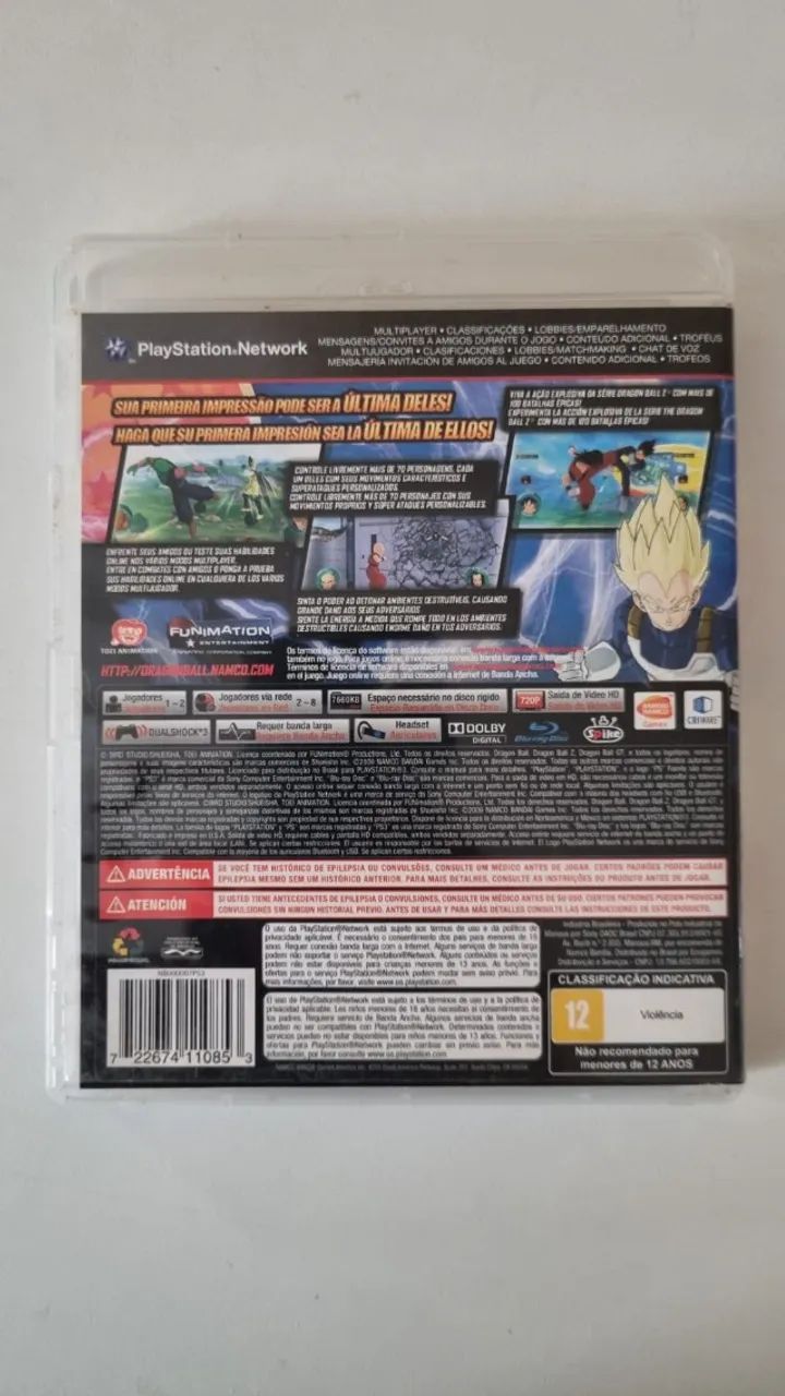 Jogo Dragonball Raging Blast PS3 Mídia Física Original Impecável Usado - Foto 2