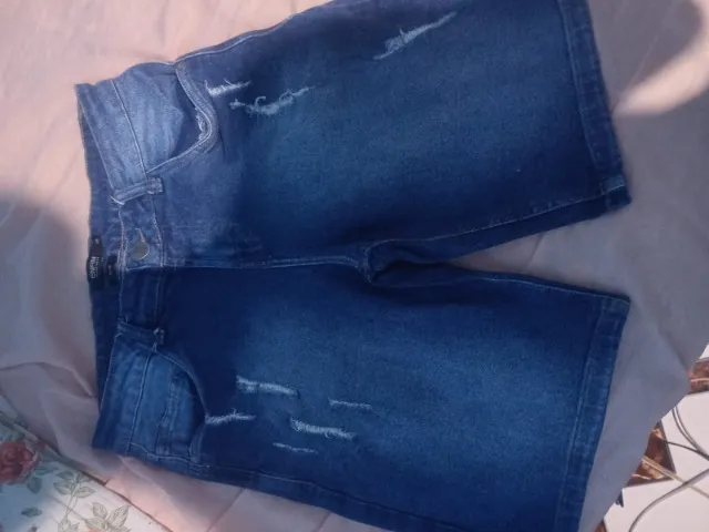 bermuda jeans enfim slim masculina - azul escuro