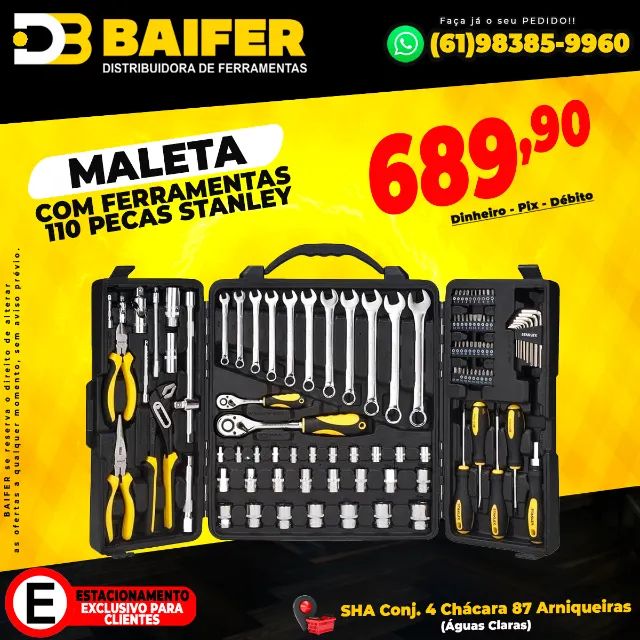 Jogo Ferramentas 110 Peças Com Maleta Stanley