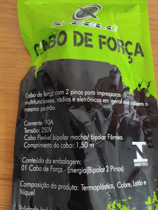 Cabo de força bipolar - 2 pinos - Foto 3