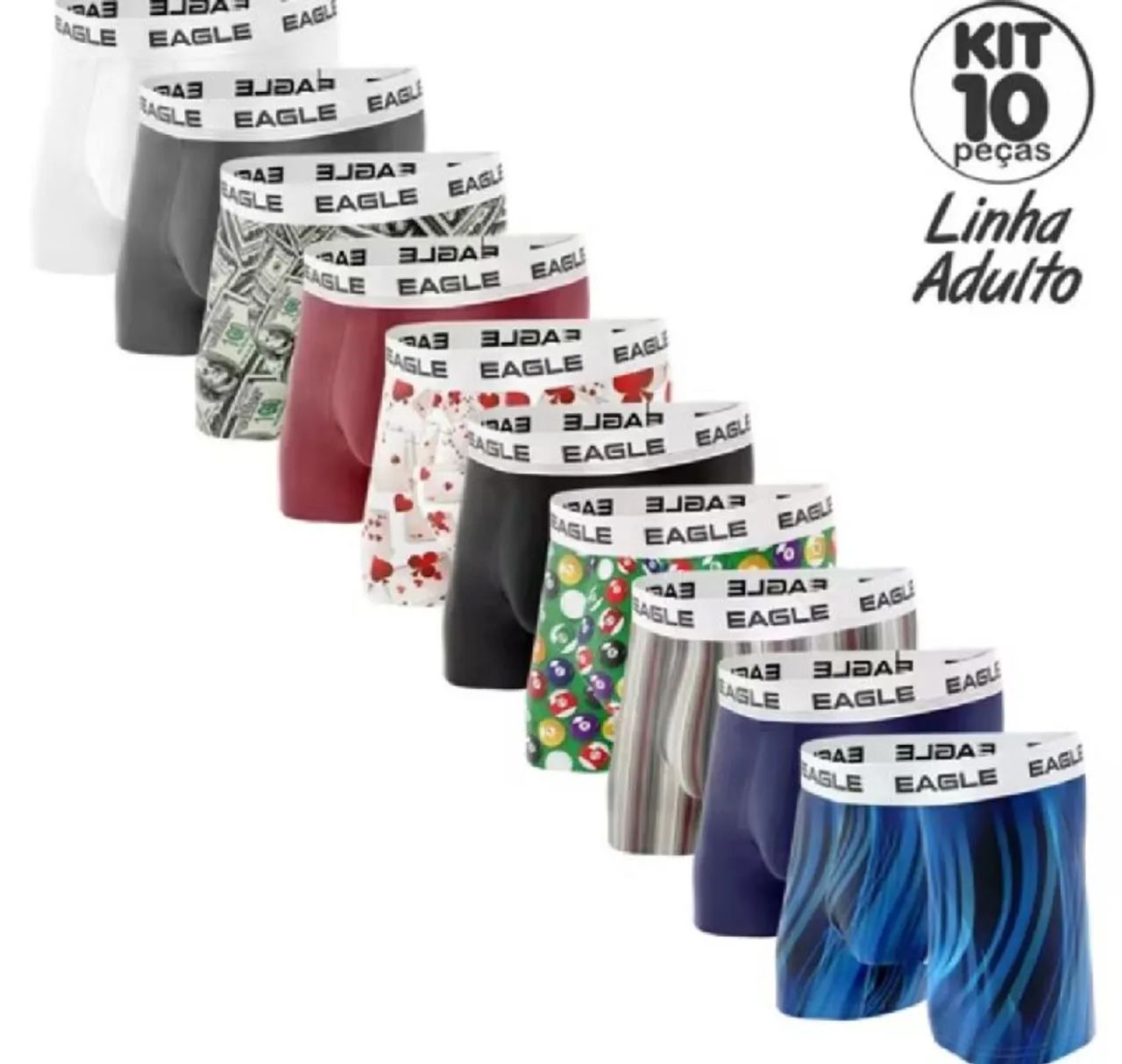 Kit de 10cuecas box boxer masculino 