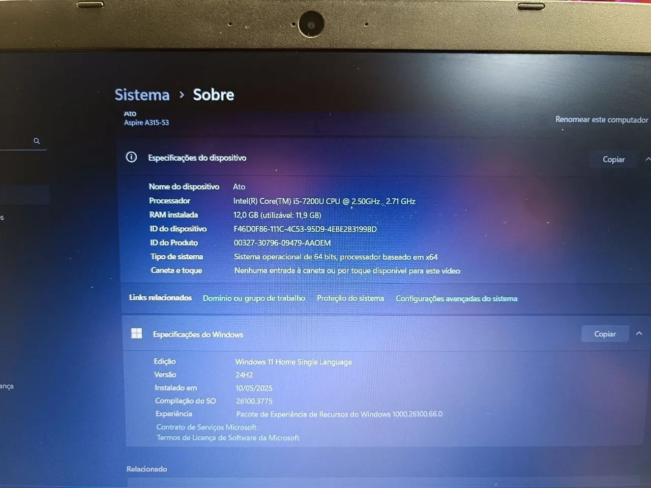 Notebook Acer Aspire A315-53 - Intel Core i5 - 12GB RAM - Foto 2