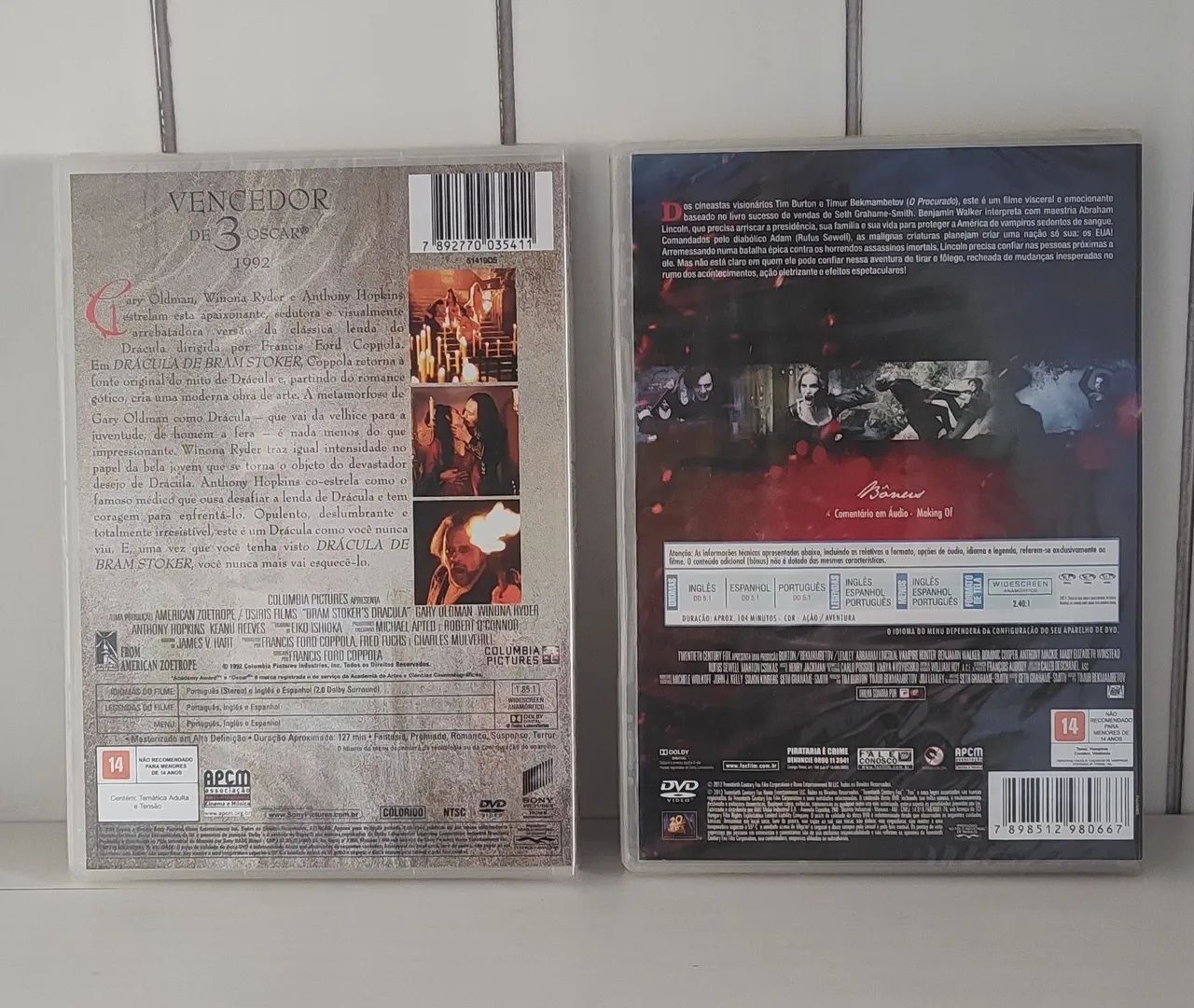 DVDs: Drácula de Bram Stoker e Abraham Lincoln, Caçador de Vampiros - Foto 2