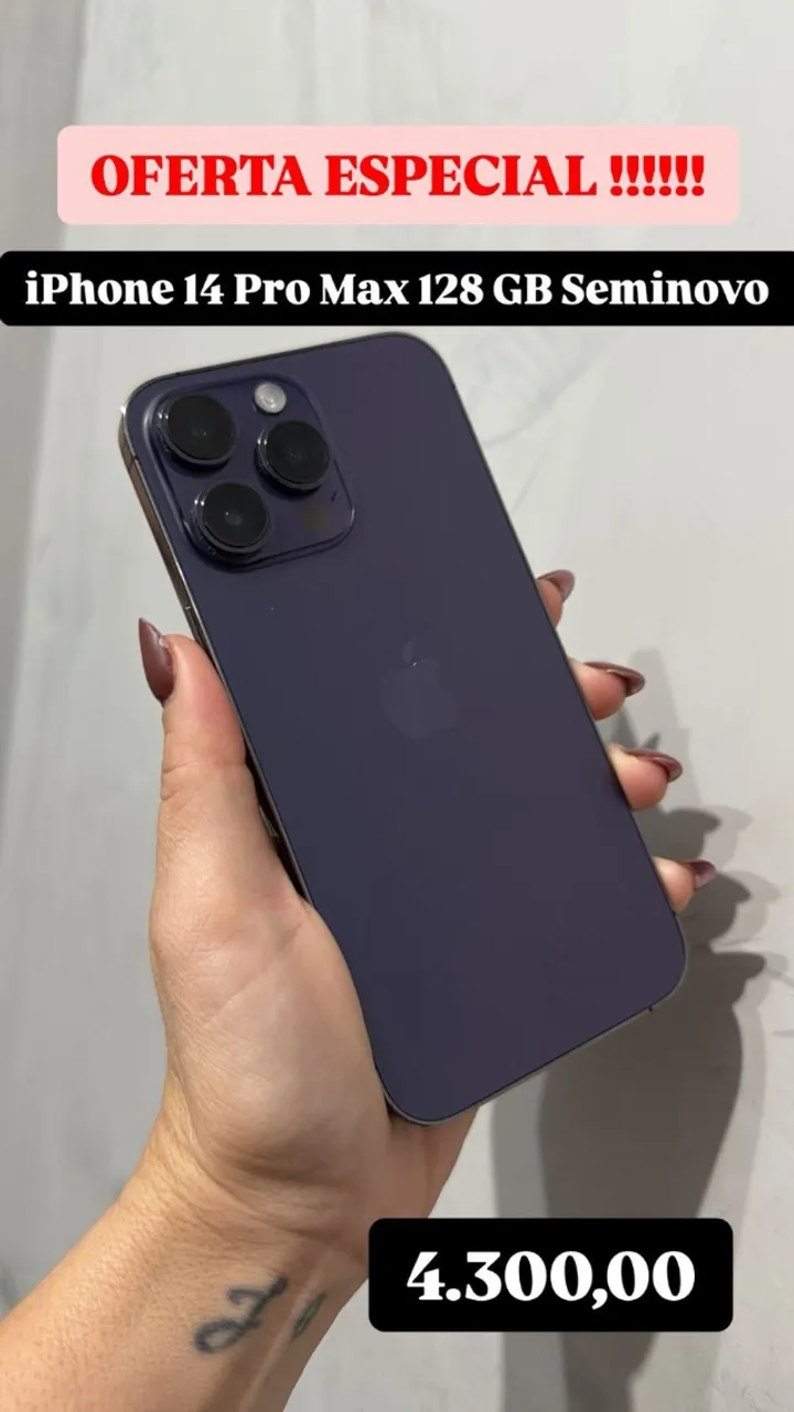Oportunidade - 14 Pro max 128gb - Seminovo - Loja fisica - Garantia na loja