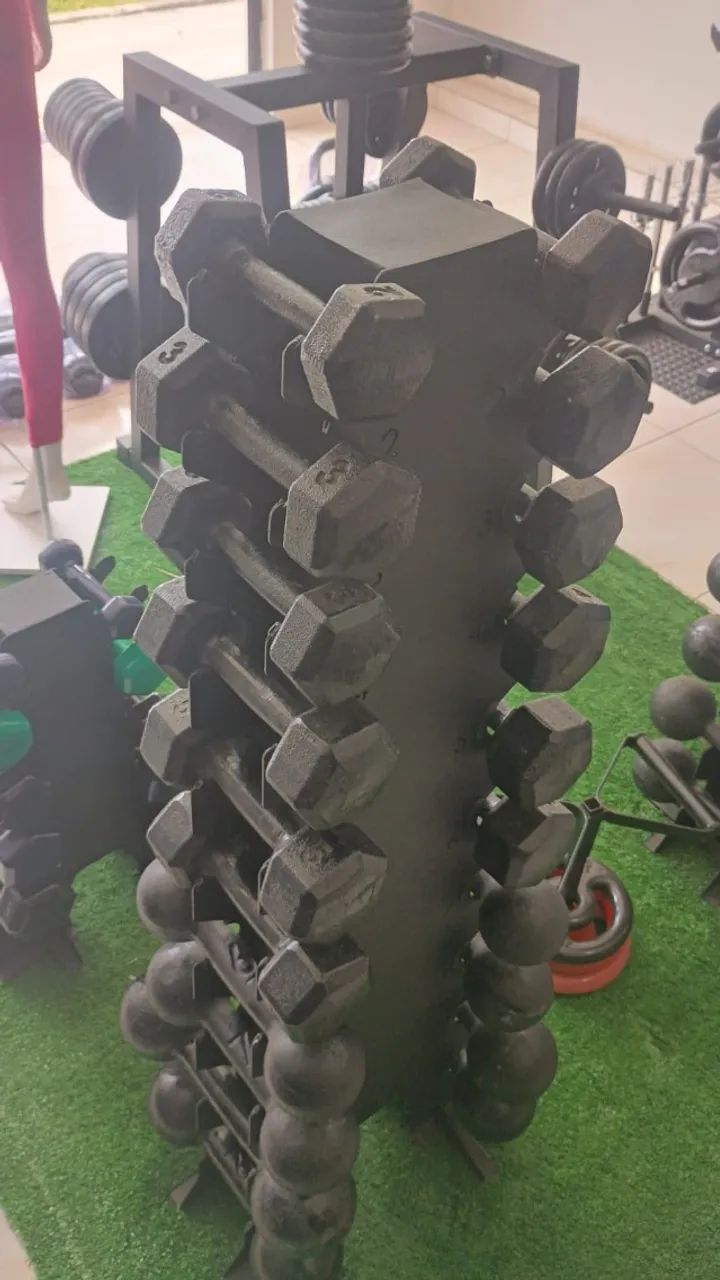 Torre Completa de Halteres Sextavados 1kg a 10kg