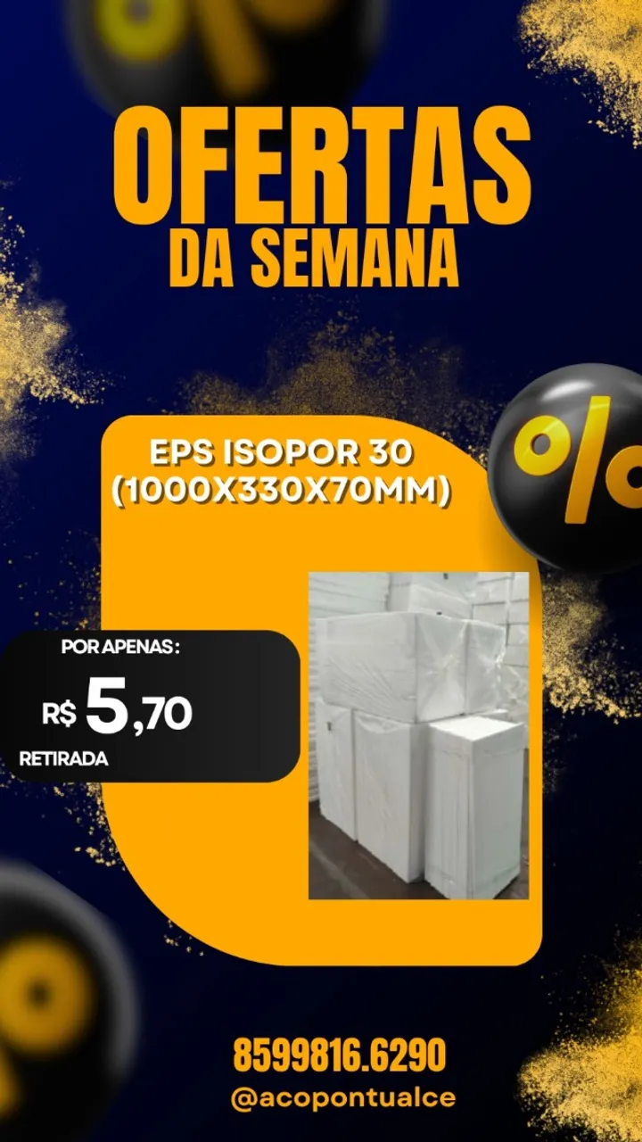 ISOPOR PARA LAJE 30CM
