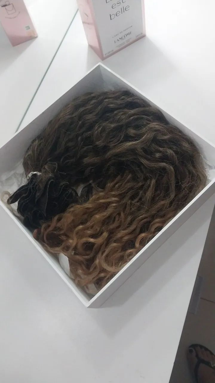 Vebdo Cabelo cacheado 60 cm de comprimento 160 gramas 5 telas de cabelo para mega!