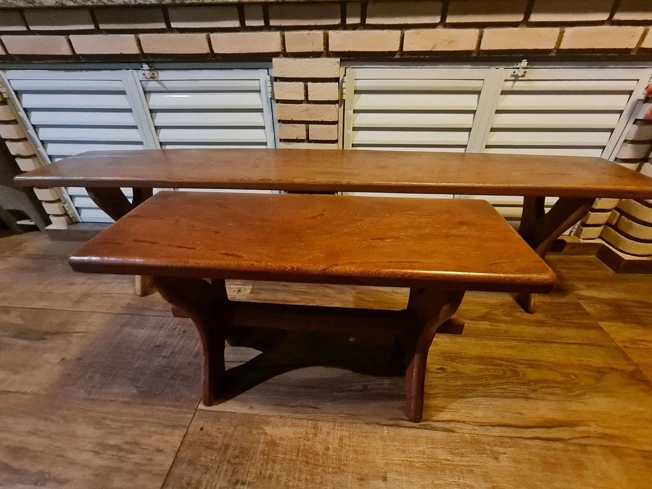Conjunto de 4 bancos em Madeira Maciça - Foto 3