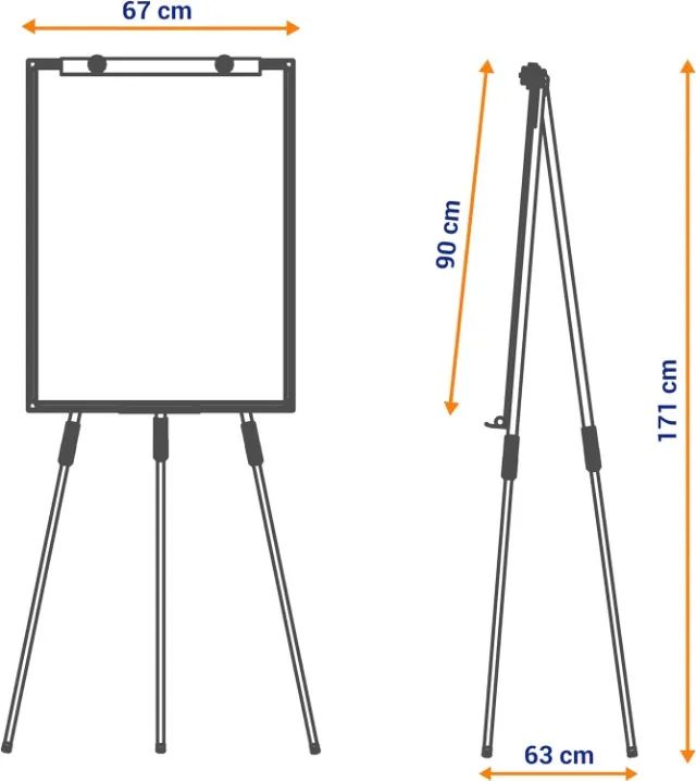 Flip Chart Office Magnético Branco STALO + Bloco de Papel + Kit Apagador/Canetas - Foto 2