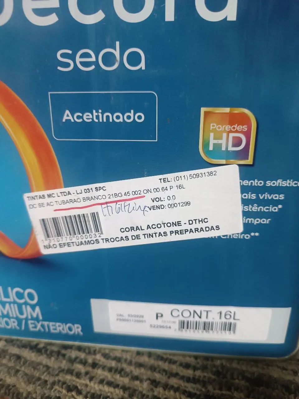 Tinta Acrílica Premium Decora Seda Branco 16L - Foto 2
