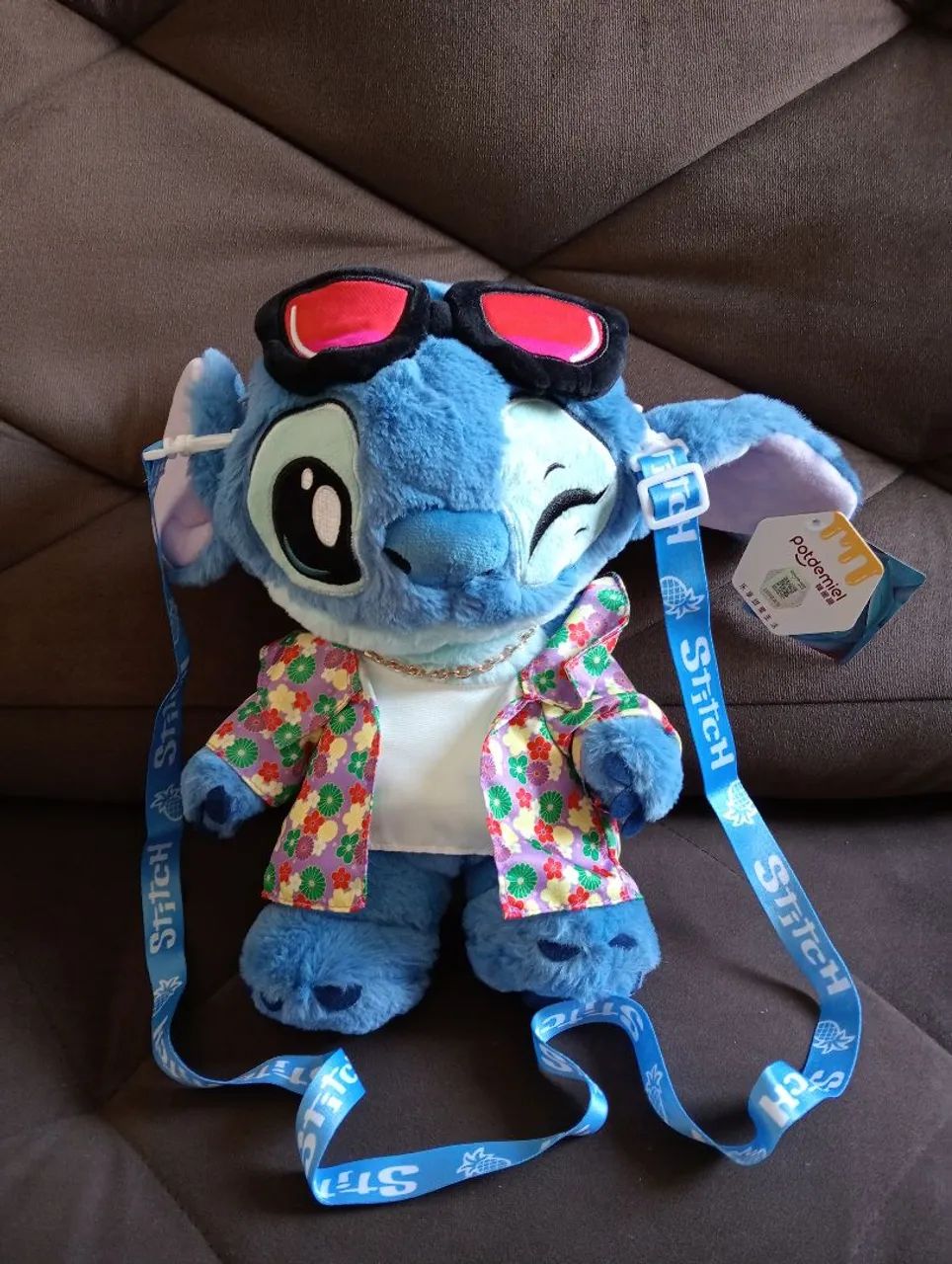Bolsa Stitch Pelúcia com alça 