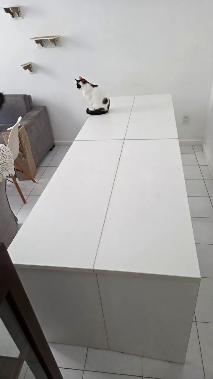2 mesas dobráveis branca 8 lugares - Foto 2