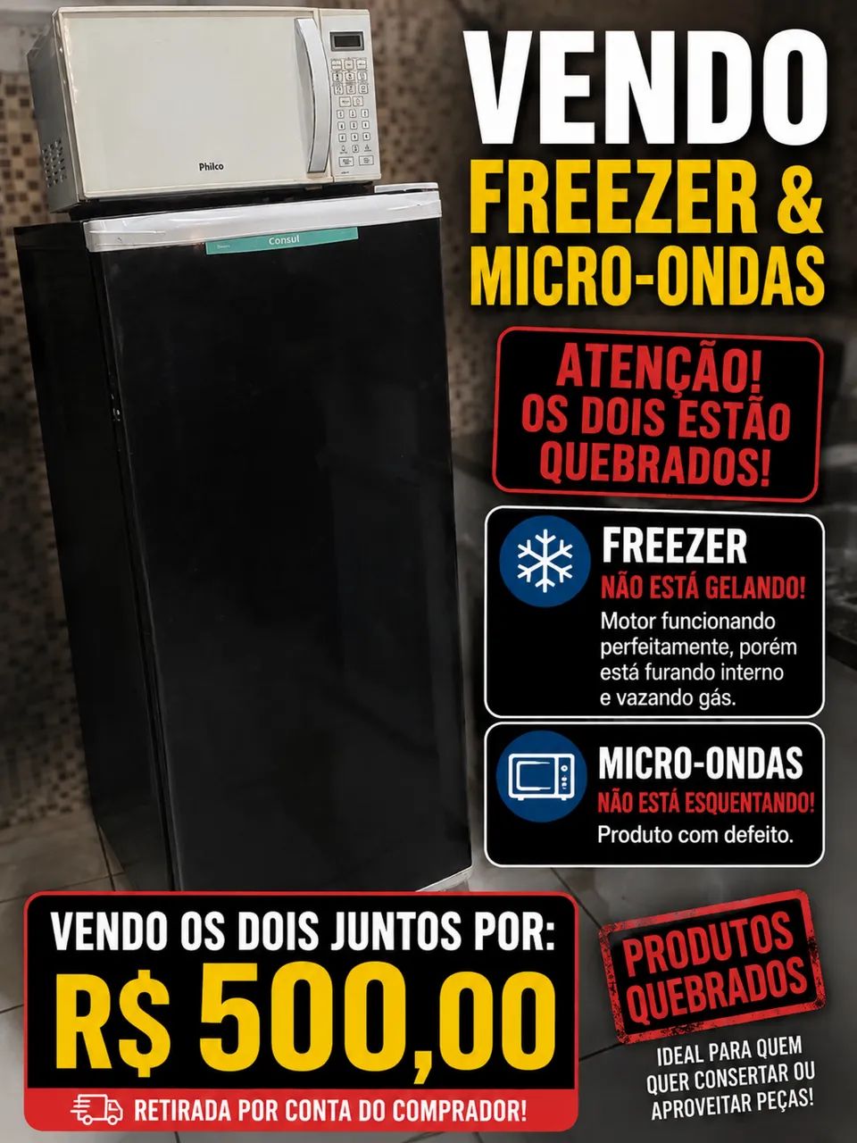 Freezer e microondas 