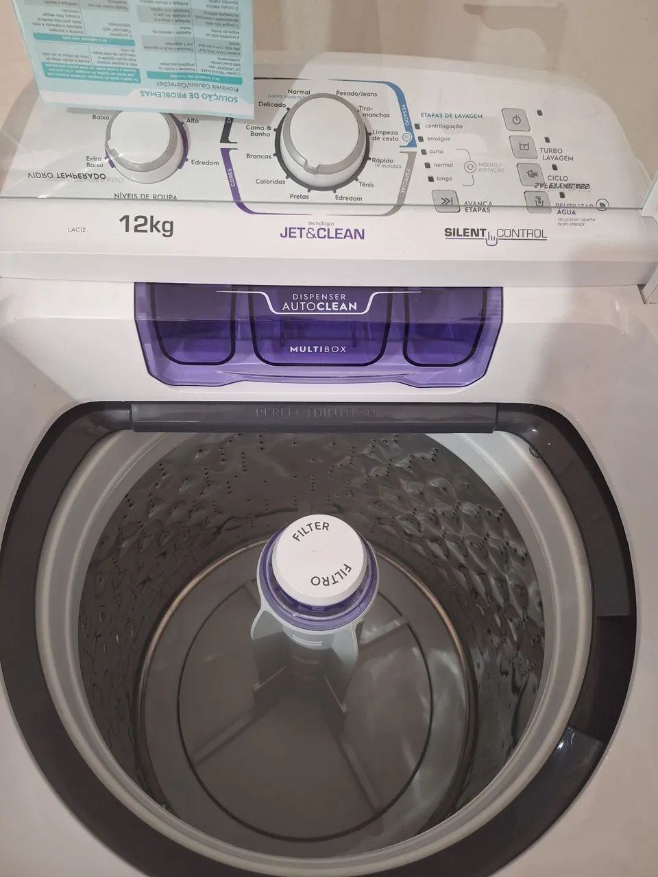 Máquina de lavar Electrolux 12kg turbo econômica com cesto inox (LAC12)
