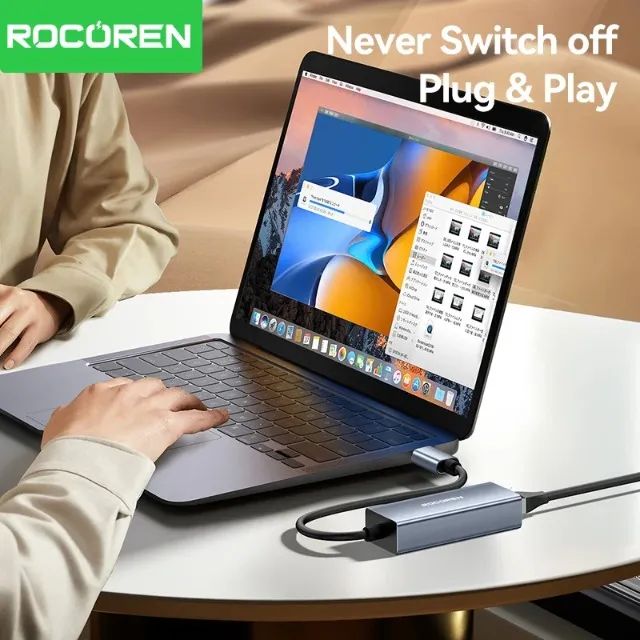 Adaptador de Rede Recoren | USB-A 3.0 RJ45 Ethernet | Alumínio | 1Gbps -Entrega Grátis- - Foto 3