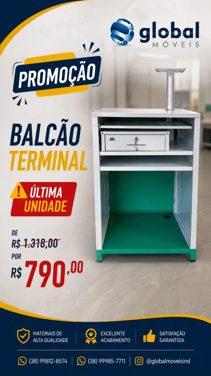 Balcao de aço, terminal 